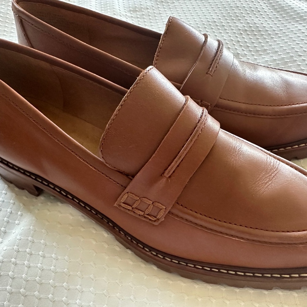 Madewell Cognac Brown Leather Loafers Size 9.5